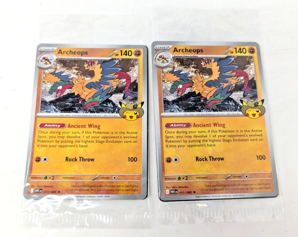 2 Archeops Promo Fossil Museum Exclusive 051/086 English Pokemon TCG 2025 Sealed